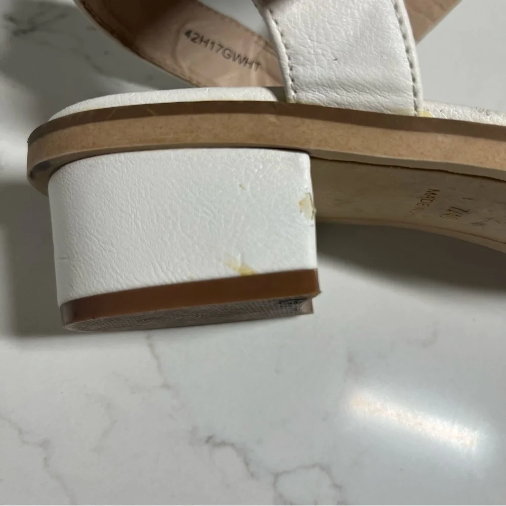 Topshop White Heartbreaker Two Part Heel Sandals 9